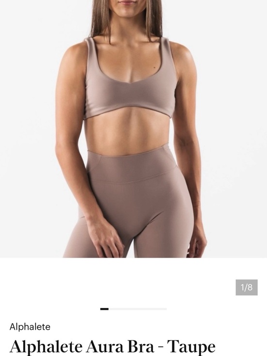 Alphalete Other - Alphalete Aura Bra in Taupe - Scoop Neck Seamless Sports Bra